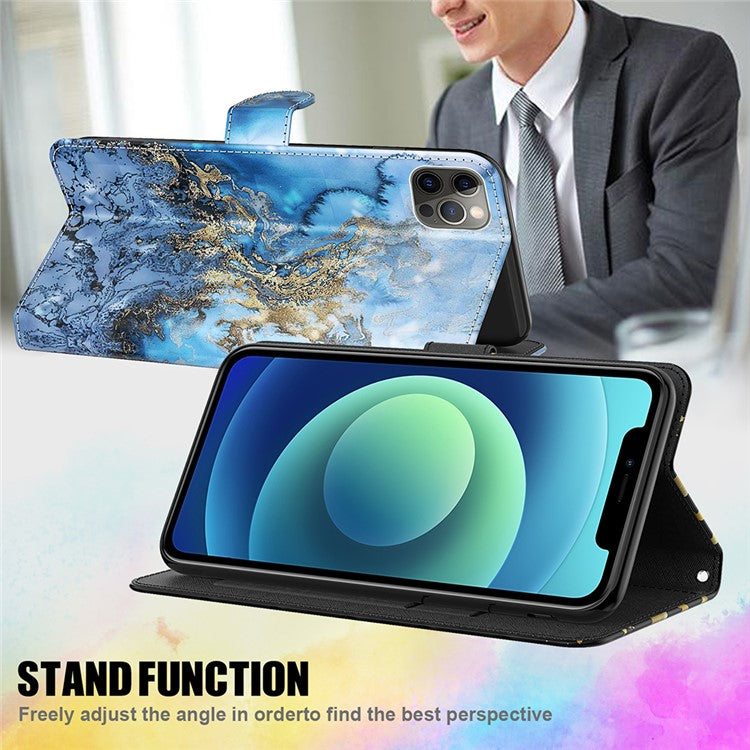 Pattern Printing Wallet Leather Protector Cover for Sony Xperia 10 III 5G / Xperia 10 III Lite - Marbling Pattern