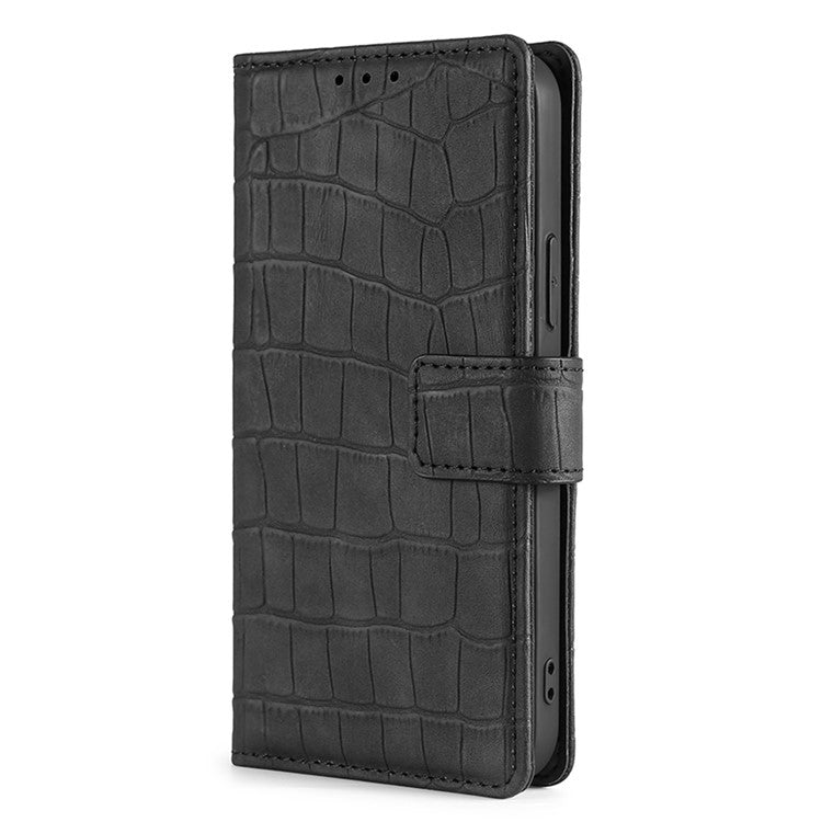 Crocodile Texture Practical Stand Wallet Leather Case Shell Phone Cover for Sony Xperia 1 III 5G - Black