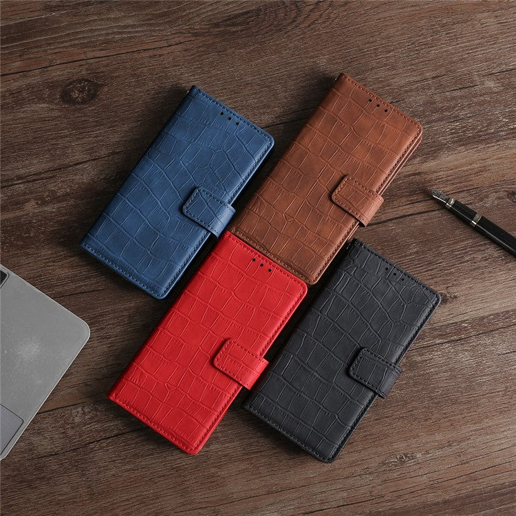 Crocodile Texture Practical Stand Wallet Leather Case Shell Phone Cover for Sony Xperia 1 III 5G - Black