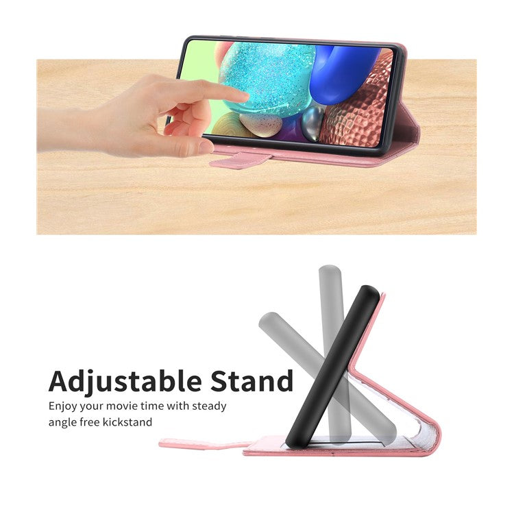 For Sony Xperia 1 III 5G Y-shaped Line Imprinting Shock-absorbed PU Leather Phone Wallet Shell Stand Cover - Pink