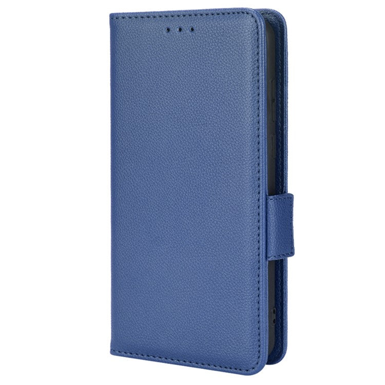 For Sony Xperia 1 II Litchi Texture PU Leather Stand Wallet Case Anti-scratch Phone Cover - Dark Blue