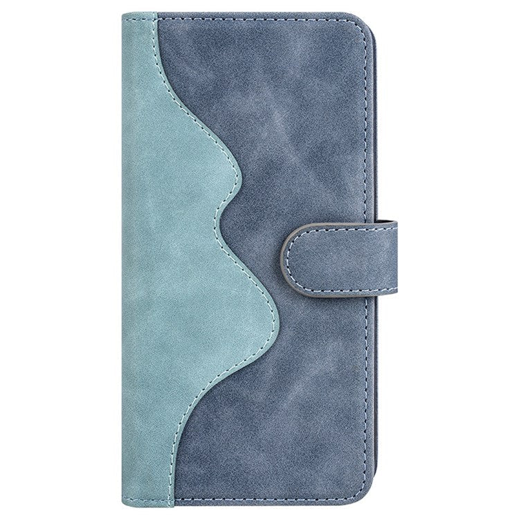 For Sony Xperia 5 II Color Splicing Flip Wallet Phone Case PU Leather Inner TPU Full Body Shockproof Magnetic Closure Stand Cover - Blue