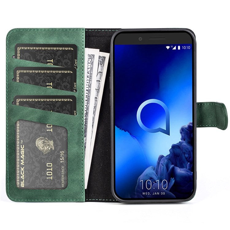 For Sony Xperia 5 II Color Splicing Flip Wallet Phone Case PU Leather Inner TPU Full Body Shockproof Magnetic Closure Stand Cover - Green