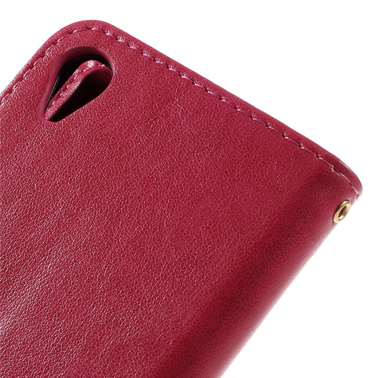Butterfly Leather Wallet Phone Case for Sony Xperia X - Red