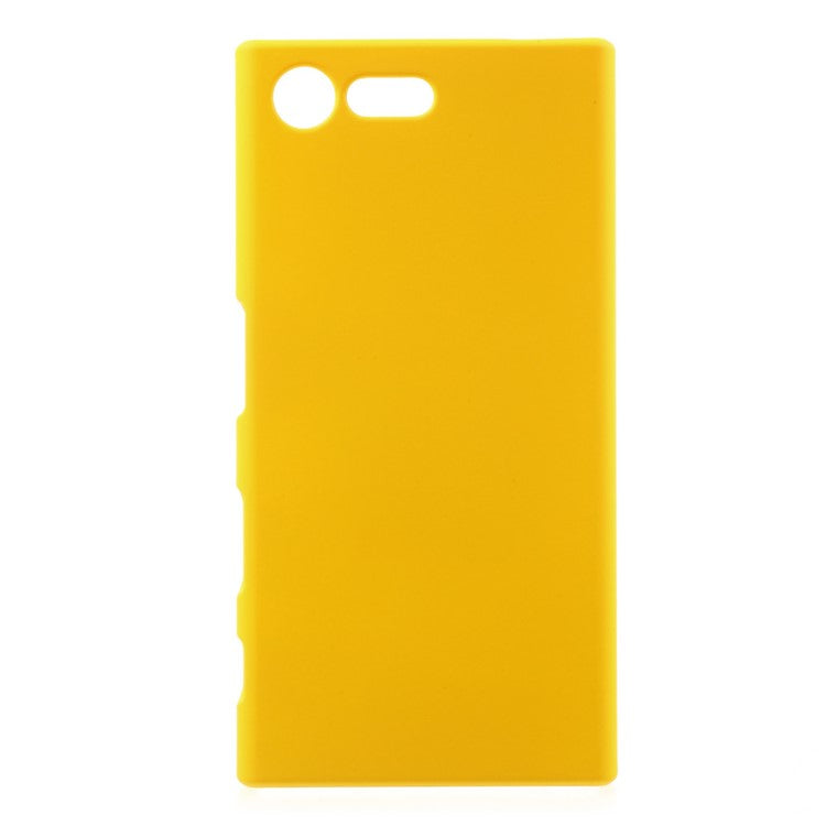 For Sony Xperia X Compact Rubber Coating Back PC Phone Case - Yellow