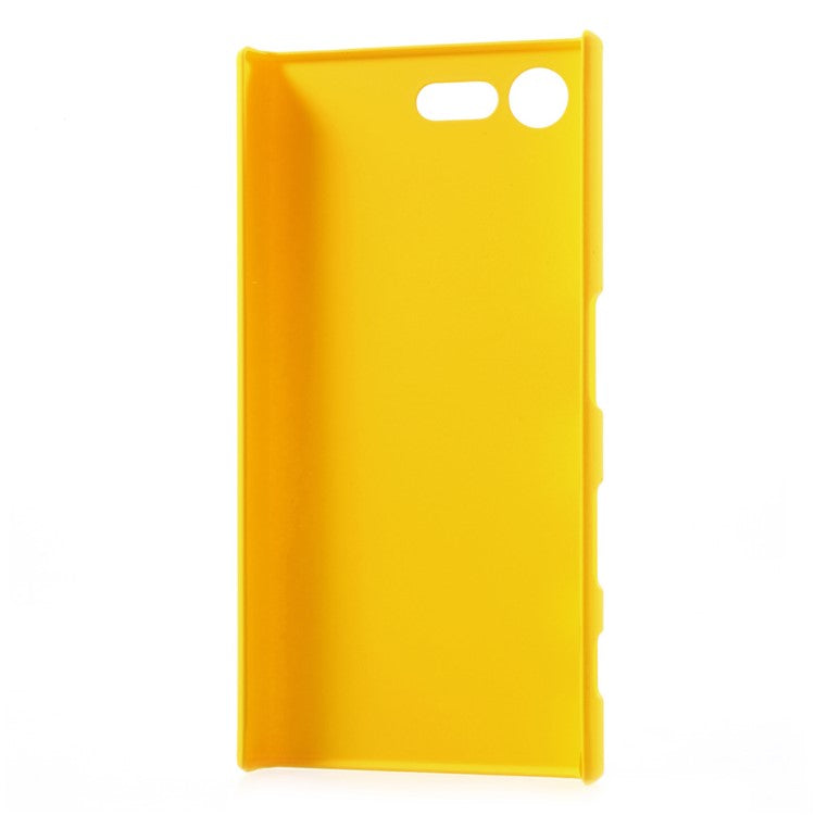 For Sony Xperia X Compact Rubber Coating Back PC Phone Case - Yellow