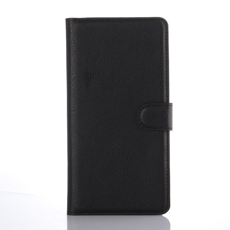 Litchi Grain Wallet Stand Leather Mobile Case for Sony Xperia XA1 - Black