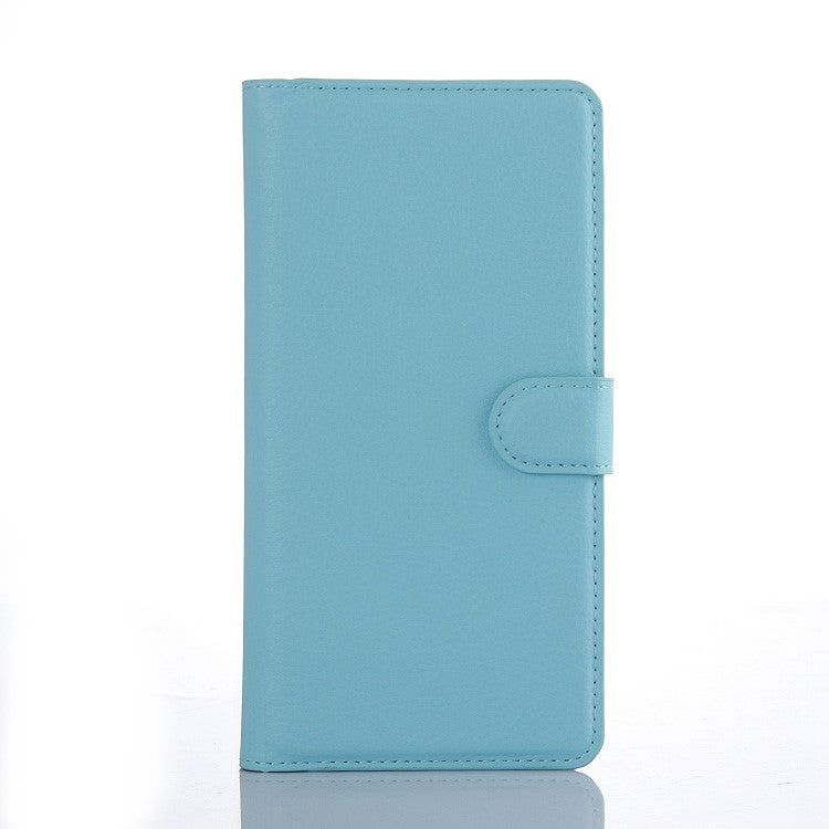 Litchi Grain Stand Wallet Leather Mobile Casing for Sony Xperia XA1 - Blue