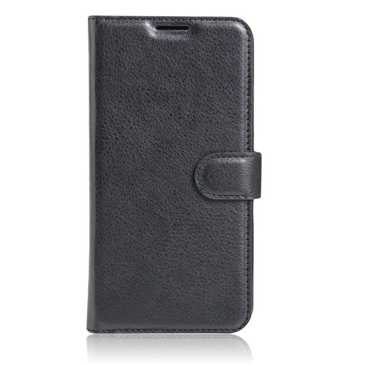 Litchi Grain Wallet Stand Leather Phone Case for Sony Xperia XZs / XZ - Black