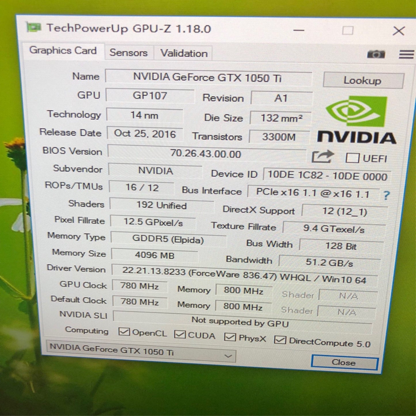 GTX1050Ti 4G graphics card HD game independent graphics card DDR5