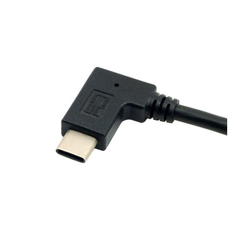 USB Type C Male Connector to 90 Degree Left Angled USB 3.0 Male Data Cable