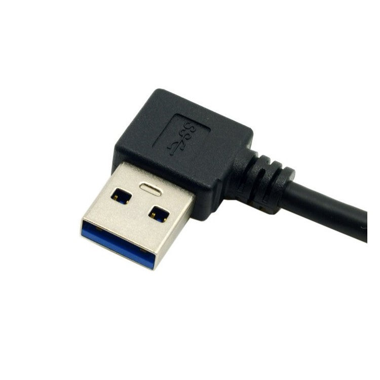USB Type C Male Connector to 90 Degree Left Angled USB 3.0 Male Data Cable