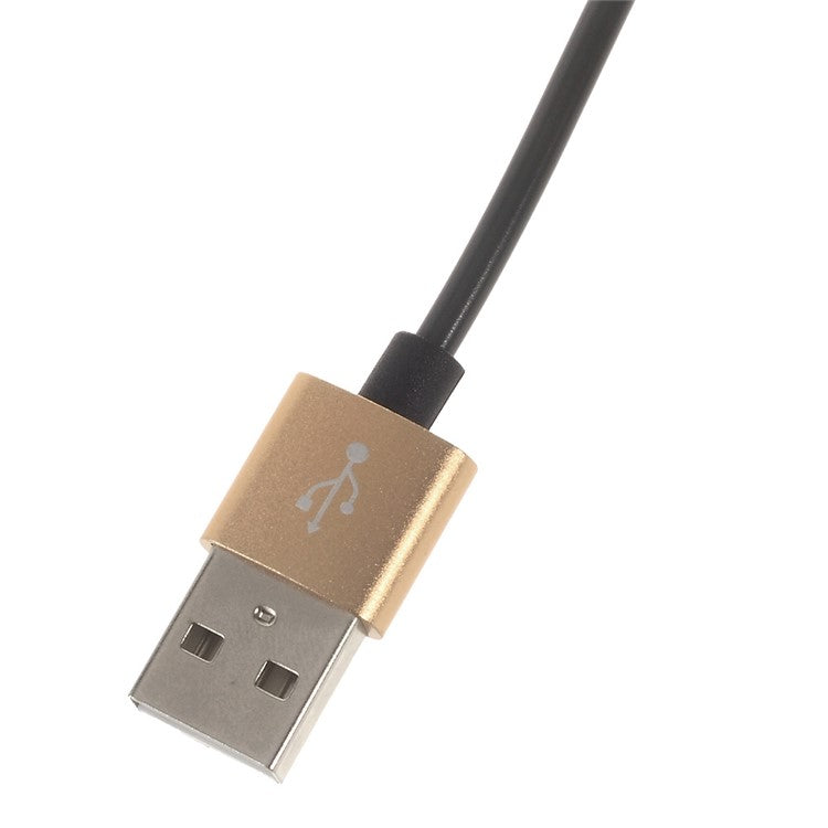 Retractable Micro USB Data Sync Charge Spring Cable for Samsung HTC LG - Gold Color