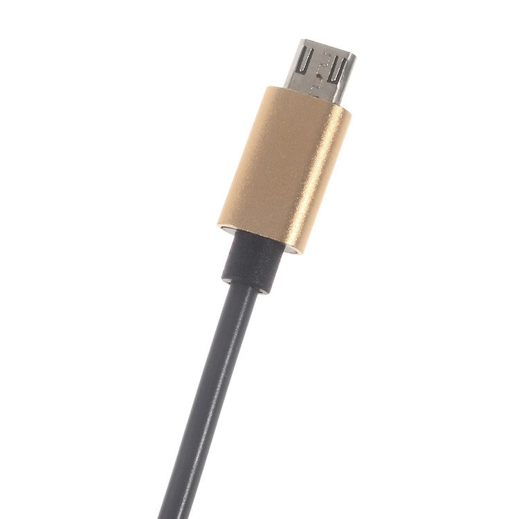 Retractable Micro USB Data Sync Charge Spring Cable for Samsung HTC LG - Gold Color