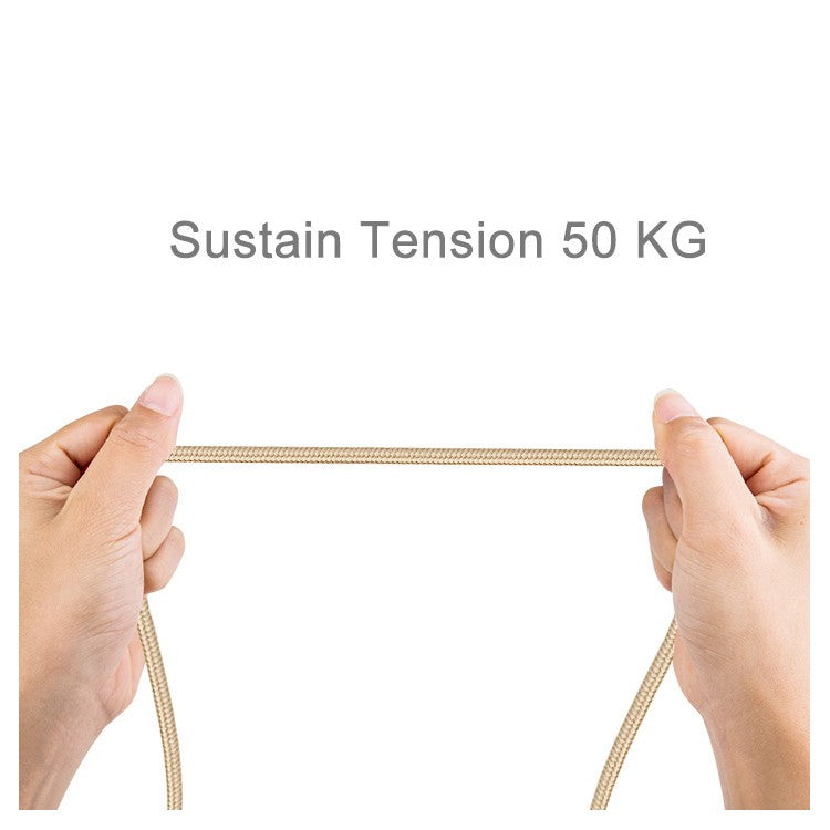 2m Metal Lightning 8Pin Charge Sync 2A Woven USB Cable for iPhone 7 Plus/7 Etc - Blue