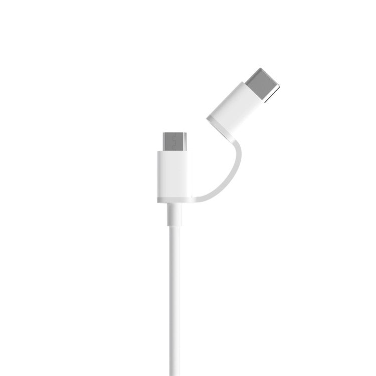 XIAOMI 1m 2-In-1 Data Charge Cable Type C + Micro USB for Xiaomi Mi 5s/Redmi 4 Etc - White