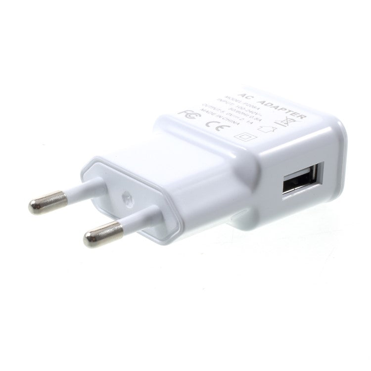 5V 2.1A Wall Charger Travel AC Adapter + 1M USB Type-C Cable - White / EU Plug