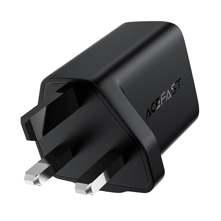 ACEFAST A24 PD 30W Wall Adapter USB Type-C Single Port GaN Charger, UK Plug - Black