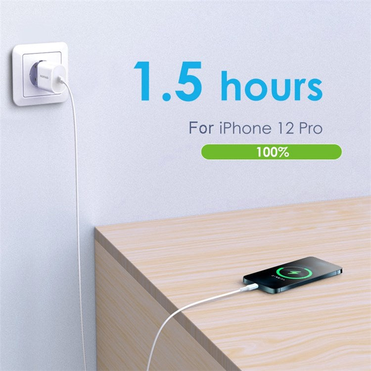 NORTHJO NOPD200101 Type-C Port Wall Charger PD 20W Phone Tablet Fast Charging Adapter - EU Plug/White