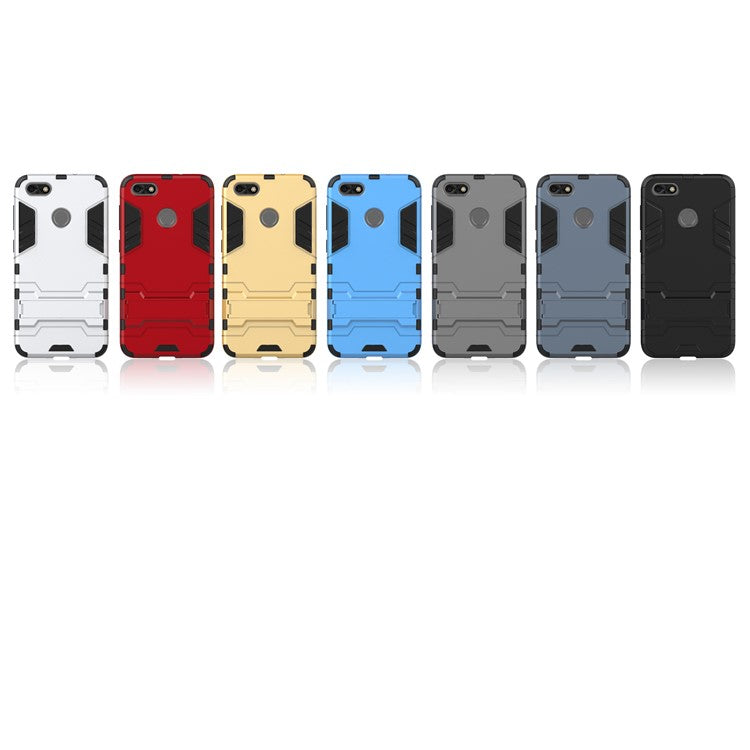 Cool Plastic TPU Hybrid Mobile Shell with Kickstand for Huawei P9 lite mini / Enjoy 7 / Y6 Pro (2017) - Red