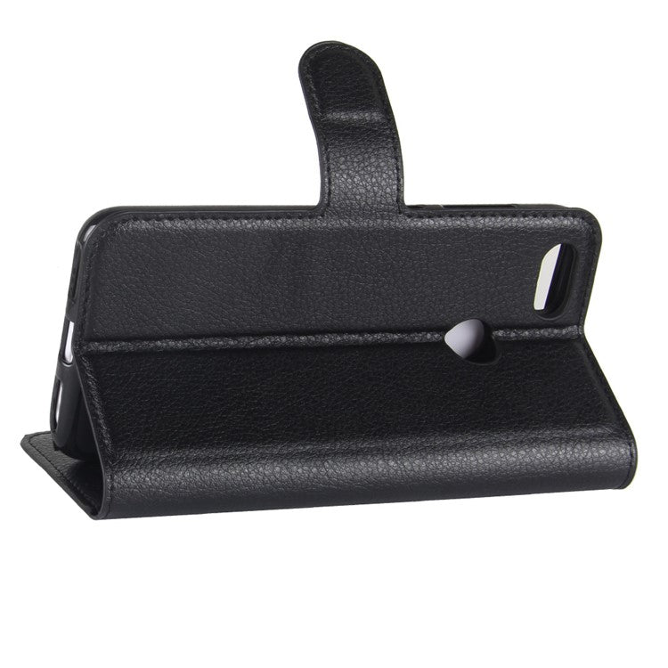Litchi Texture Leather Wallet Stand Phone Case for Huawei P9 lite mini / Y6 Pro (2017) / Enjoy 7 - Black