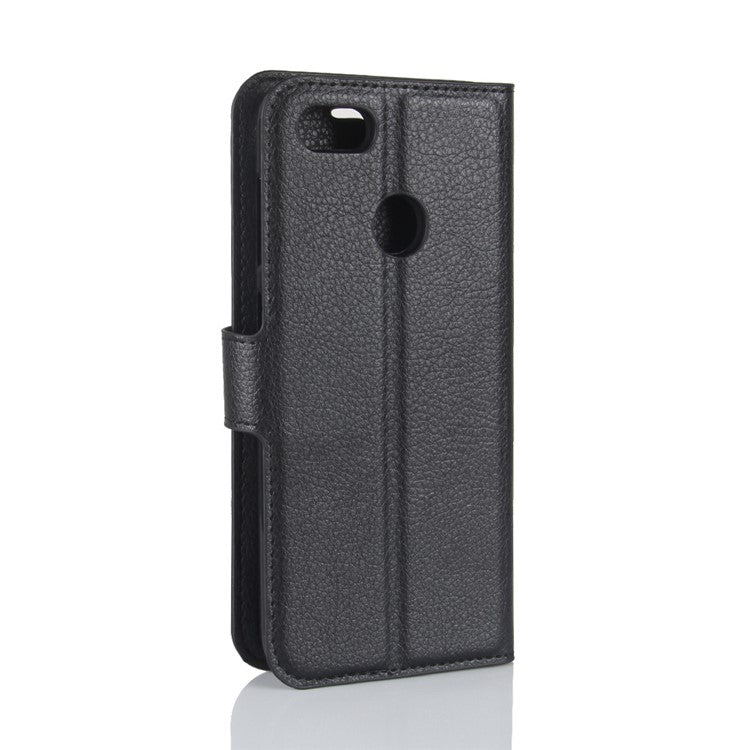 Litchi Texture Leather Wallet Stand Phone Case for Huawei P9 lite mini / Y6 Pro (2017) / Enjoy 7 - Black