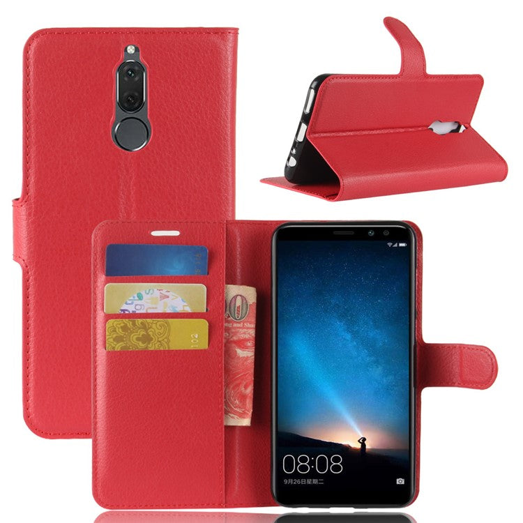 For Huawei nova 2i / Maimang 6 / Mate 10 Lite Litchi Skin Magnetic Leather Wallet Stand Case - Red