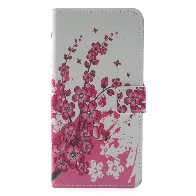 For Huawei Mate 10 Lite / nova 2i / Maimang 6 Wallet PU Leather Stand Phone Accessory Cover - Pink Flower