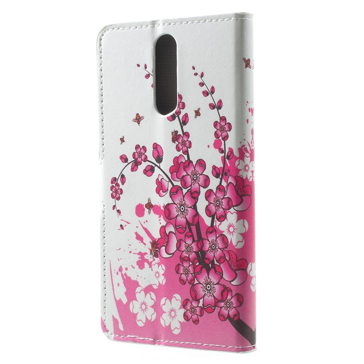 For Huawei Mate 10 Lite / nova 2i / Maimang 6 Wallet PU Leather Stand Phone Accessory Cover - Pink Flower