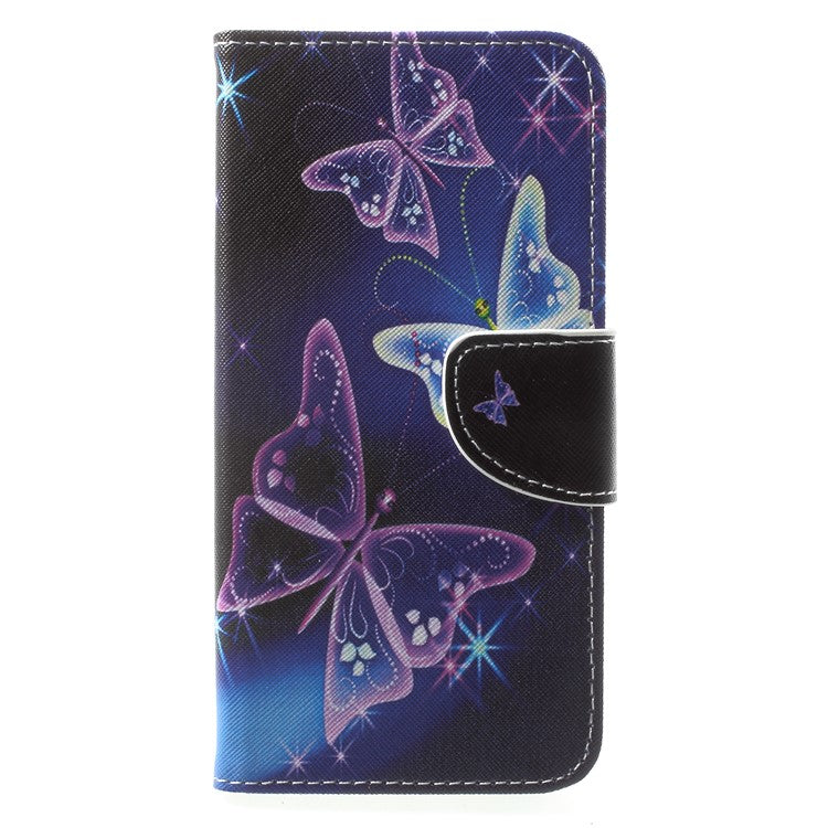 Pattern Printing Leather Wallet Case for Huawei Mate 10 Lite / nova 2i / Maimang 6 / Honor 9i (India) - Butterflies Pattern