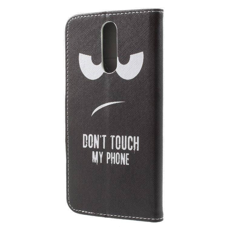 Pattern Printing Leather Wallet Shell Case for Huawei Mate 10 Lite / nova 2i / Maimang 6 / Honor 9i (India) - Do not Touch My Phone