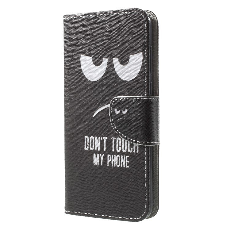 Pattern Printing Leather Wallet Shell Case for Huawei Mate 10 Lite / nova 2i / Maimang 6 / Honor 9i (India) - Do not Touch My Phone