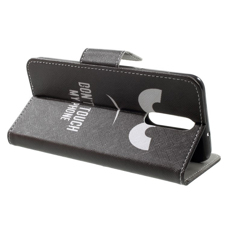 Pattern Printing Leather Wallet Shell Case for Huawei Mate 10 Lite / nova 2i / Maimang 6 / Honor 9i (India) - Do not Touch My Phone