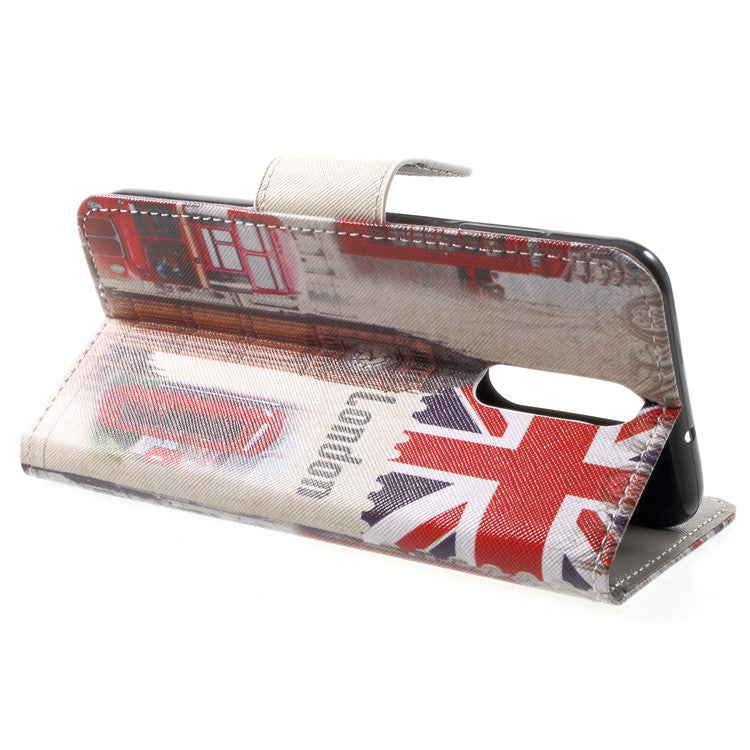 Pattern Printing Leather Stand Case with Card Slots for Huawei Mate 10 Lite / nova 2i / Maimang 6 / Honor 9i (India) - London Element