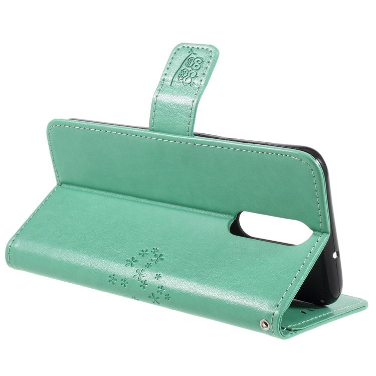 Imprint Tree Owls Leather Stand Case with Card Slots for Huawei Mate 10 Lite / nova 2i / Maimang 6 / Honor 9i (India) - Green