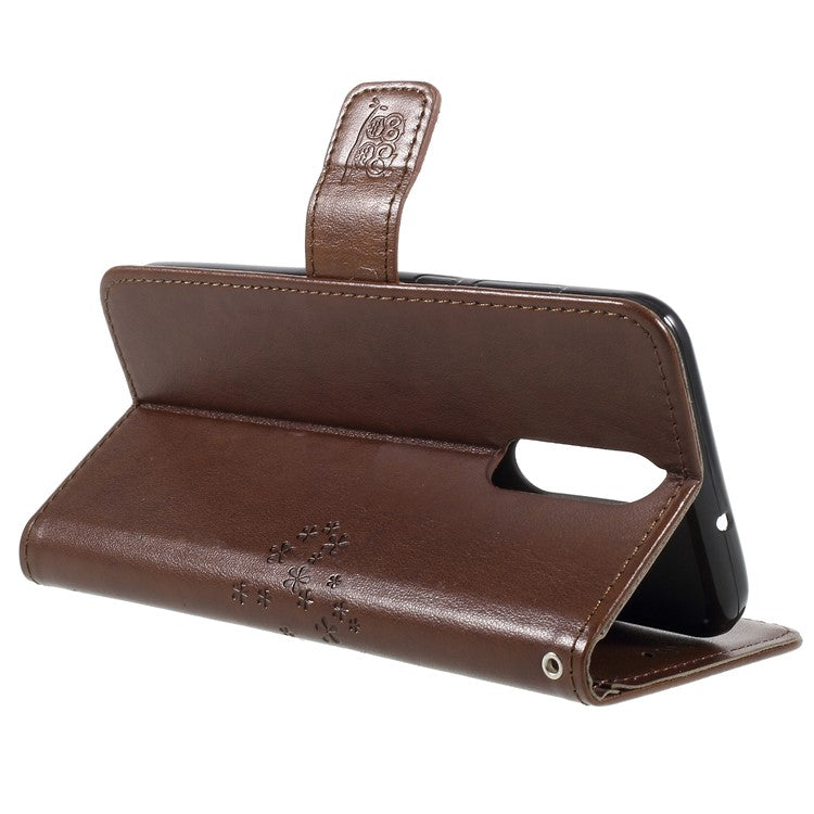 Imprint Tree Owls PU Leather Wallet Case for Huawei Mate 10 Lite / nova 2i / Maimang 6 / Honor 9i (India) - Brown