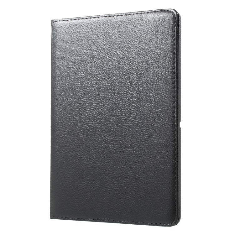 Litchi Grain Leather Protective Case with 360 Degrees Rotary Stand Hollow Design for Huawei MediaPad T3 10 - Black