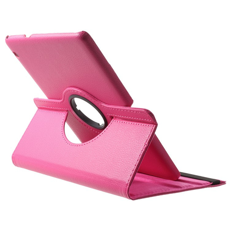Litchi Grain Leather Protective Case with 360 Degrees Rotary Stand Hollow Design for Huawei MediaPad T3 10 - Rose