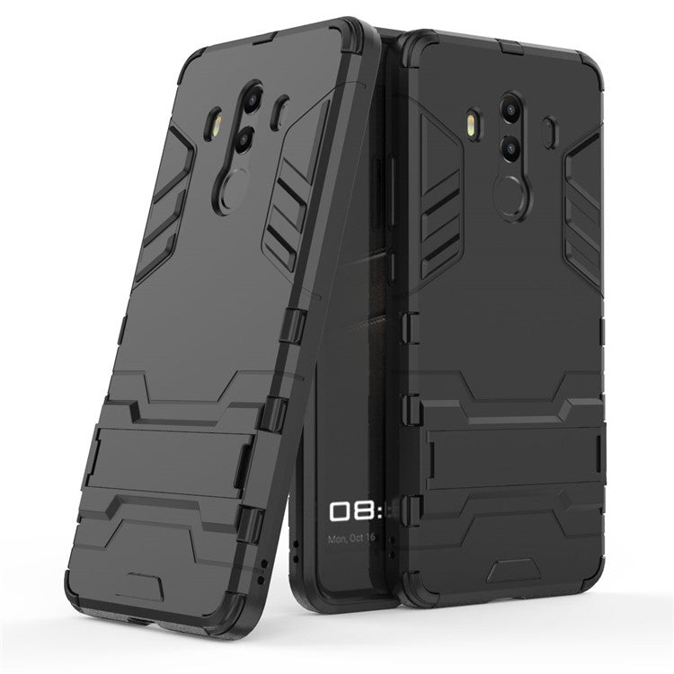 For Huawei Mate 10 Pro Shockproof PC + TPU Hybrid Kickstand Phone Cover - Black