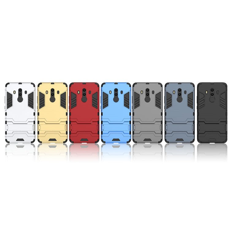 For Huawei Mate 10 Pro Shockproof PC + TPU Hybrid Kickstand Cell Phone Cover - Red