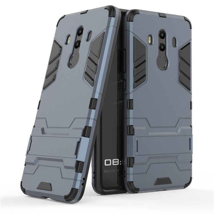 For Huawei Mate 10 Pro Shockproof PC + TPU Combo Kickstand Phone Casing - Dark Blue