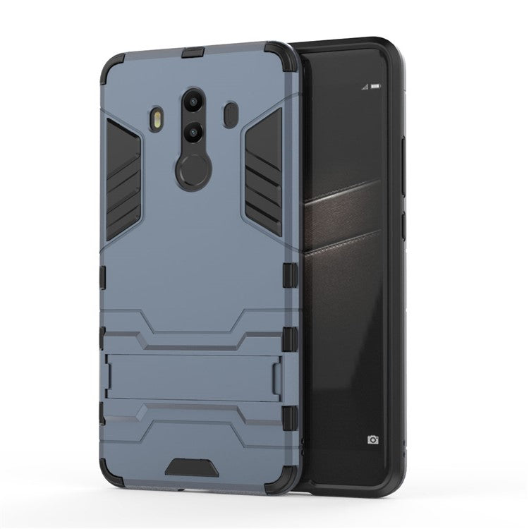 For Huawei Mate 10 Pro Shockproof PC + TPU Combo Kickstand Phone Casing - Dark Blue