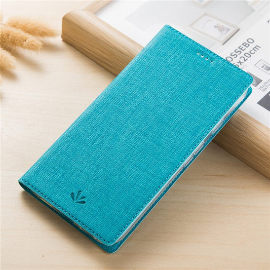 VILI DMX Style Auto-absorbed Leather Card Holder Phone Case Accessory for Huawei Mate 10 Lite - Blue