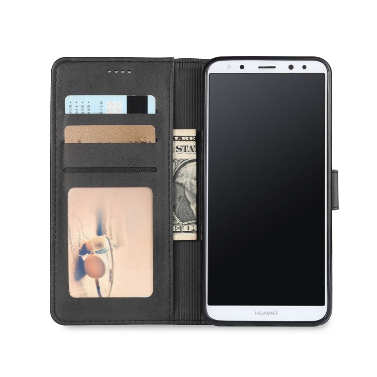 LC.IMEEKE for Huawei Mate 10 Lite / nova 2i / Maimang 6 / Honor 9i (India) PU Leather Wallet Stand Case Mobile Phone Accessory - Black