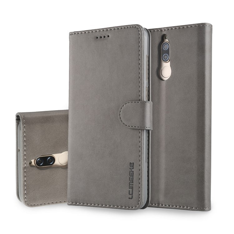 LC.IMEEKE for Huawei Mate 10 Lite / nova 2i / Maimang 6 / Honor 9i (India) PU Leather Wallet Stand Case Mobile Phone Accessory - Grey