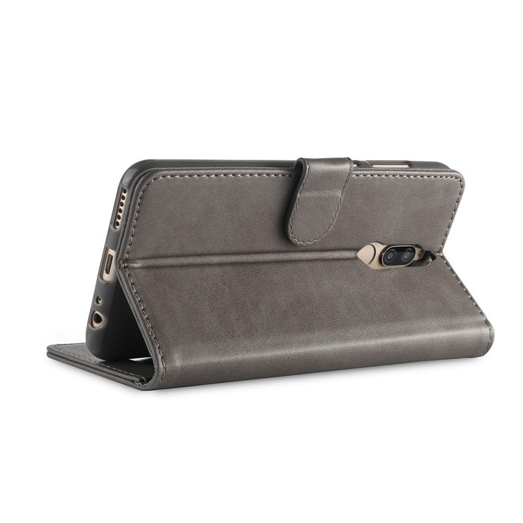 LC.IMEEKE for Huawei Mate 10 Lite / nova 2i / Maimang 6 / Honor 9i (India) PU Leather Wallet Stand Case Mobile Phone Accessory - Grey