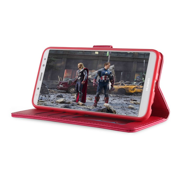 LC.IMEEKE for Huawei Mate 10 Lite / nova 2i / Maimang 6 / Honor 9i (India) PU Leather Wallet Stand Case Mobile Phone Accessory - Rose