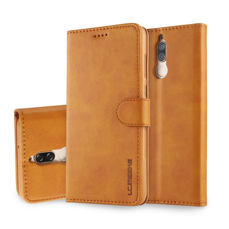 LC.IMEEKE for Huawei Mate 10 Lite / nova 2i / Maimang 6 / Honor 9i (India) PU Leather Wallet Stand Case Mobile Phone Accessory - Brown