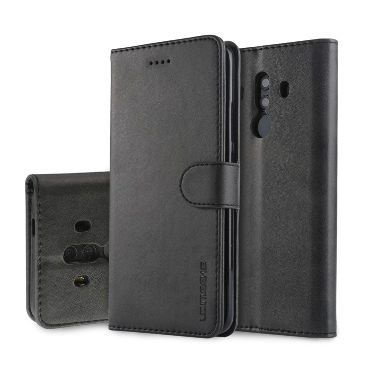 LC.IMEEKE for Huawei Mate 10 Pro PU Leather Wallet Stand Case with Card Slots - Black