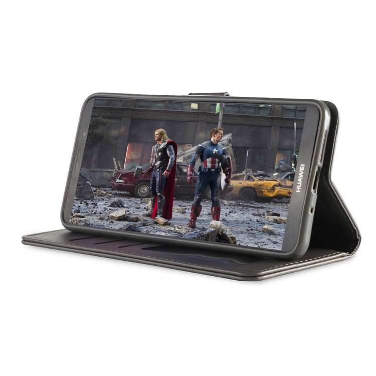 LC.IMEEKE Leather Wallet Shell with Stand for Huawei Mate 10 Pro - Grey